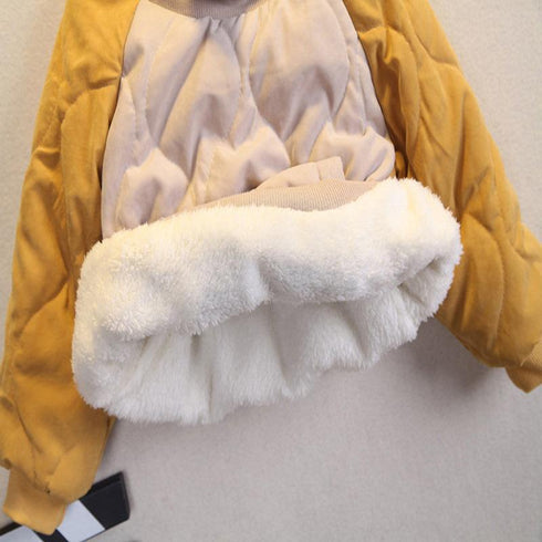 Winter children's collar padded warm baby two-piece set